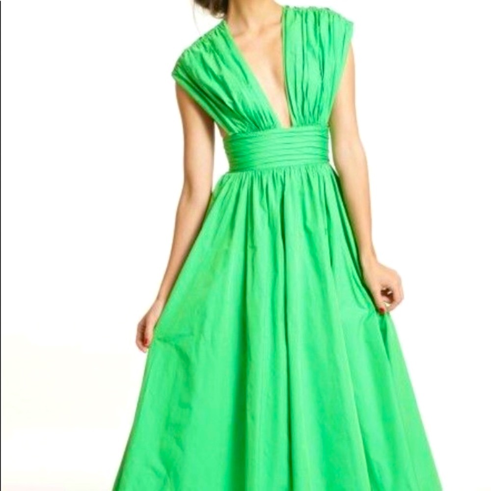 👹NWT Tracy Reese Shirred Frock Kelly Pleated Overlay puff coquette vibrant 12